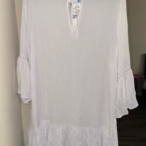 White Ruffled Women's Top
